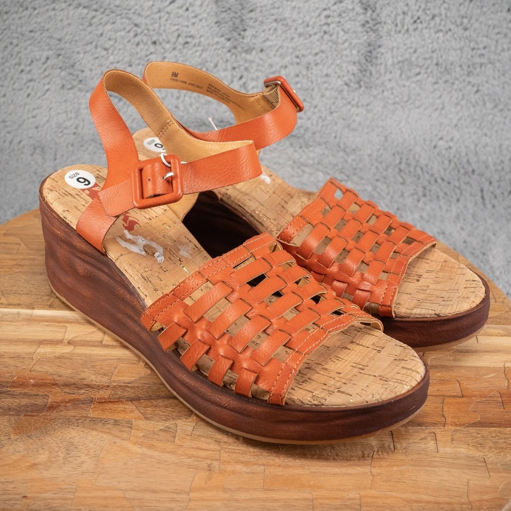 Korks by Kork-Ease | Women's Burnt Orange‎ Strappy Marley Wedge Sandals Size 9